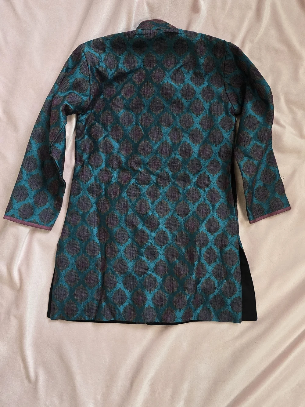 New - Boys Indian Outfit Teal & Plum Pattern